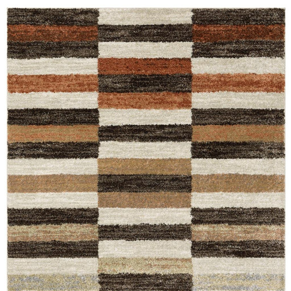 5' X 7' Brown And Rust Geometric Area Rug