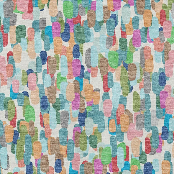 3' X 5' Teal Blue And Navy Blue Abstract Washable Indoor Outdoor Area Rug