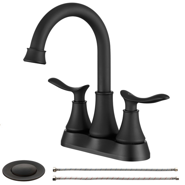 8" Black Stainless Steel Centerset Faucet