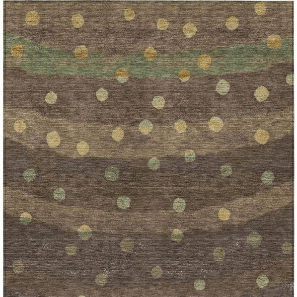 10' X 14' Chocolate And Navy Blue Striped Washable Indoor Outdoor Area Rug
