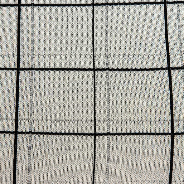 20" Gray Plaid Cotton Throw Pillow