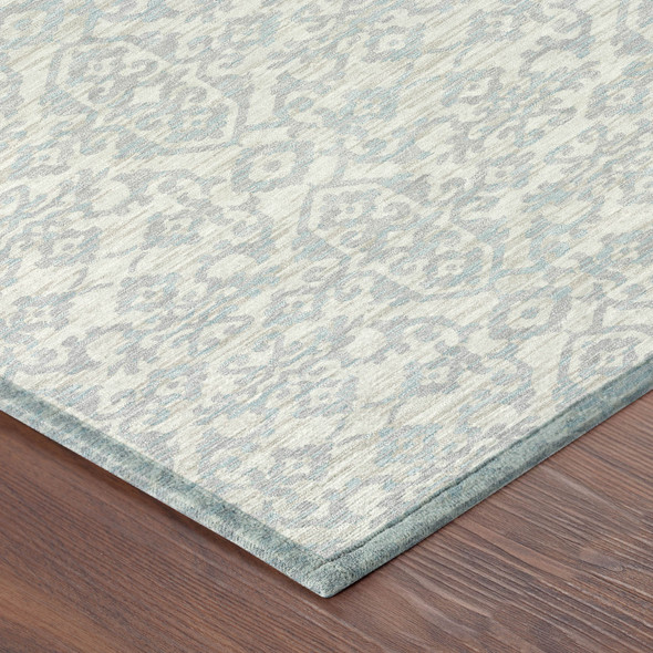 10' X 14' Ivory And Gray Oriental Washable Indoor Outdoor Area Rug