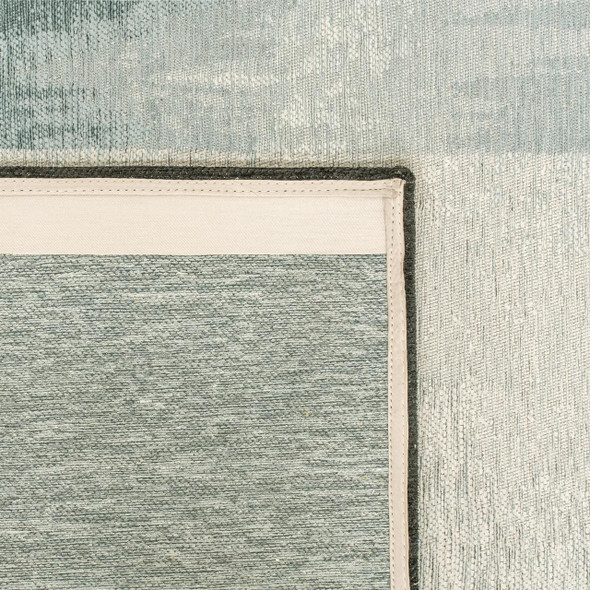 6' X 8' Blue And White Abstract Washable Area Rug With UV Protection
