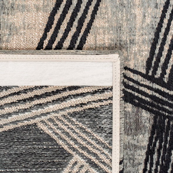9' X 13' Gray And White Abstract Washable Area Rug With UV Protection