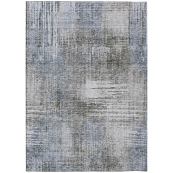 10' X 14' Taupe And Brown Abstract Washable Indoor Outdoor Area Rug