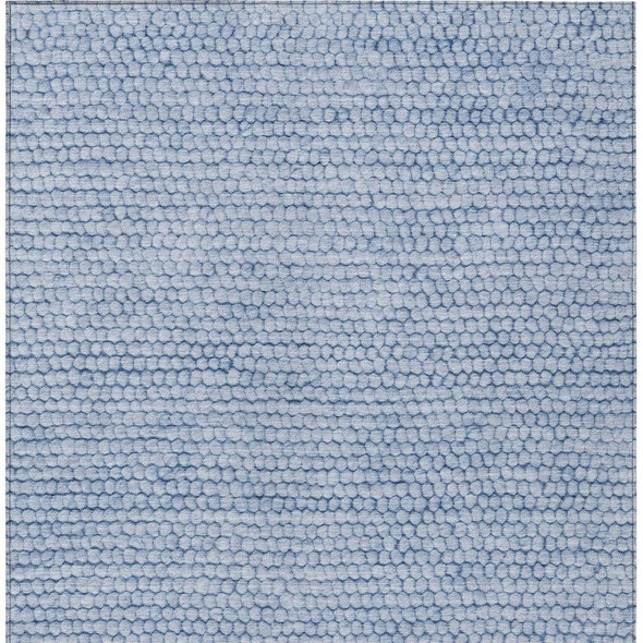 3' X 5' Blue And Sky Blue Striped Washable Indoor Outdoor Area Rug