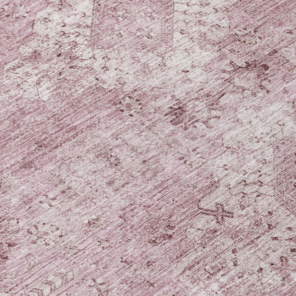 10' X 14' Pink And Blush Oriental Washable Indoor Outdoor Area Rug