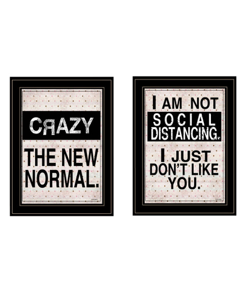 Set Of Two The New Normal Black Framed Print Wall Art