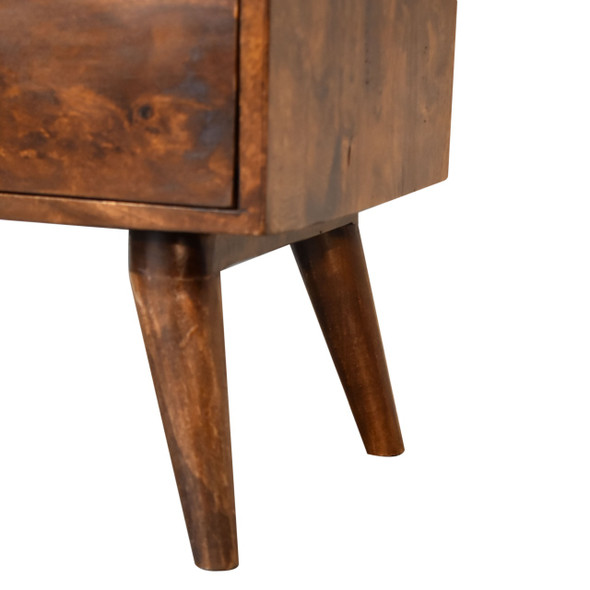 24" Chestnut Solid Wood Two Drawer Nightstand