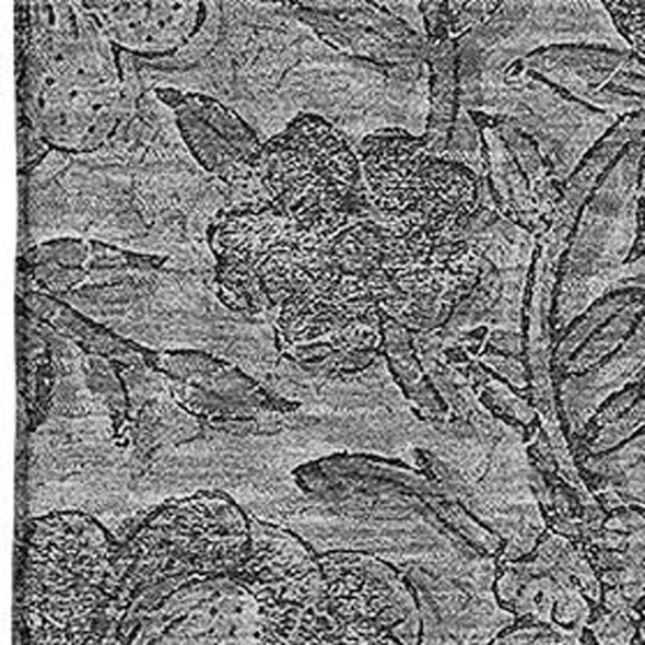 3' X 5' Gray And Charcoal Floral Washable Area Rug With UV Protection