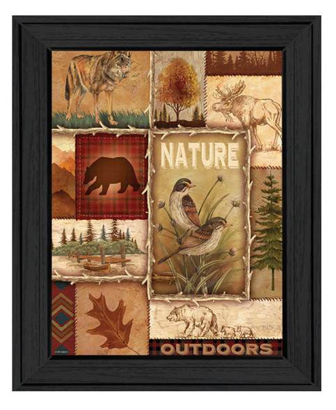 Lodge Collage II Black Framed Print Wall Art