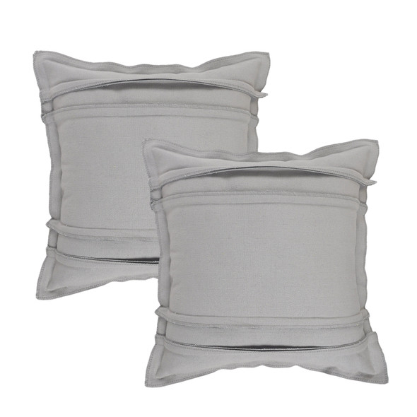 Set of Two 20" Gray Cotton Throw Pillows