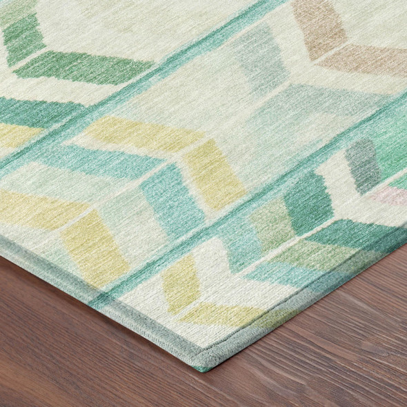 8' X 10' Turquoise And Teal Blue Tribal Washable Indoor Outdoor Area Rug