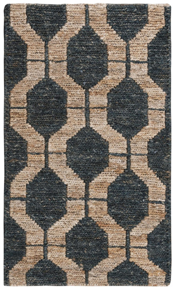 9' X 12' Charcoal And Gray Jute Trellis Hand Woven Area Rug