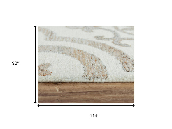 8' X 10' Brown And Beige Wool Moroccan Hand Tufted Area Rug