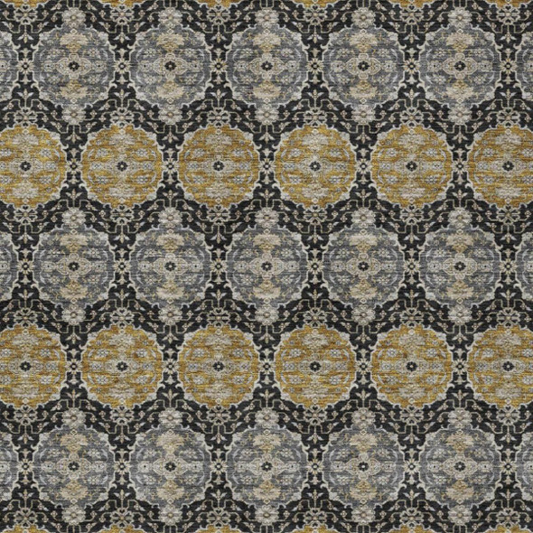 3' X 5' Black And Graphite Striped Washable Indoor Outdoor Area Rug