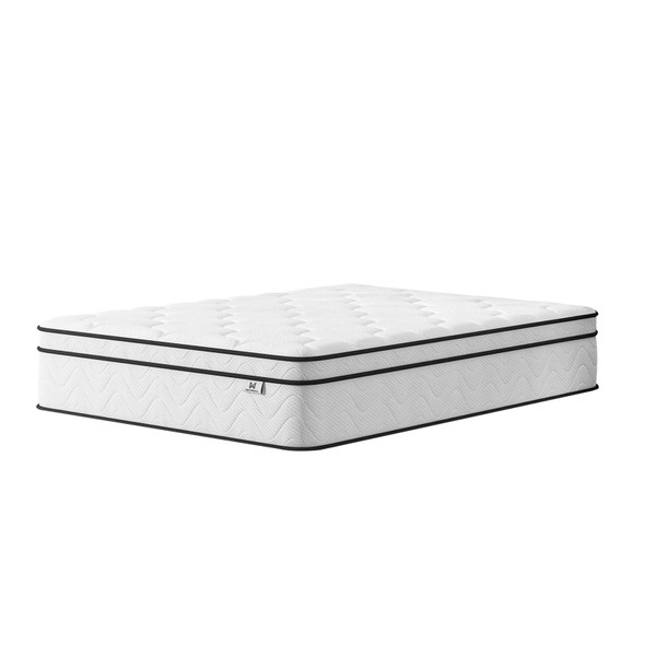 12" Full Double Gel Memory Foam Medium Chevron Hybrid Mattress