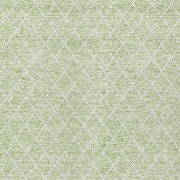 10' X 14' Mint Green And Ivory Geometric Washable Indoor Outdoor Area Rug