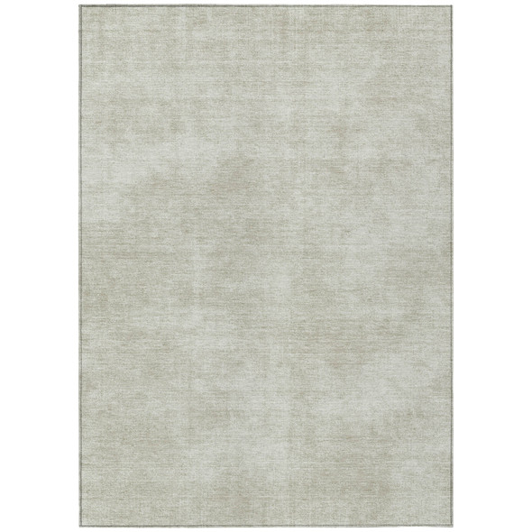 10' X 14' Beige Washable Indoor Outdoor Area Rug