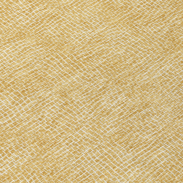 3' X 5' Gold And Ivory Geometric Washable Indoor Outdoor Area Rug