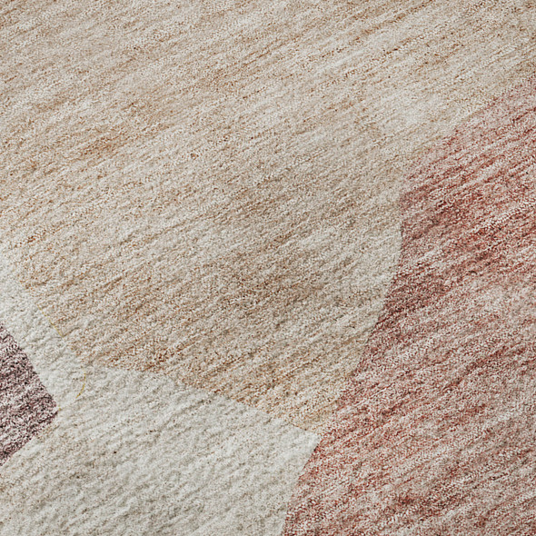 5' X 8' Blush And Plum Abstract Washable Area Rug With UV Protection
