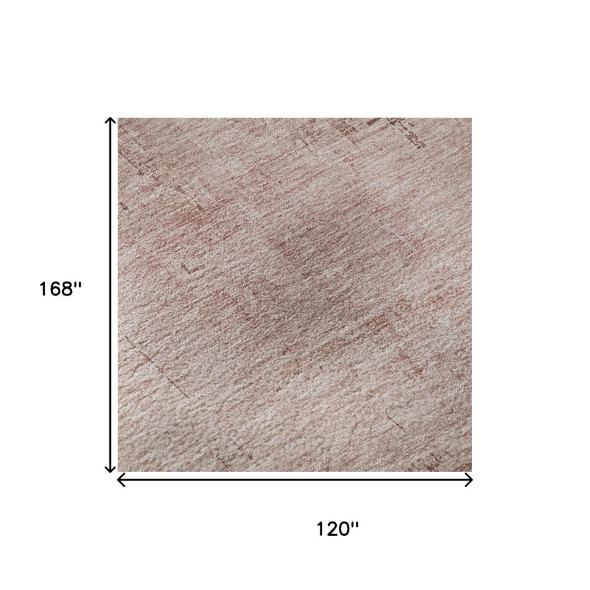 10' X 14' Blush And Mauve Abstract Washable Area Rug With UV Protection