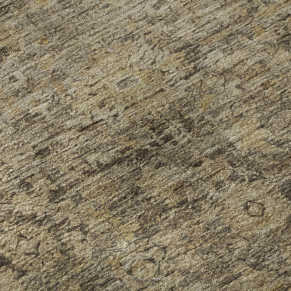 9' X 12' Brown And Beige Oriental Washable Area Rug With UV Protection