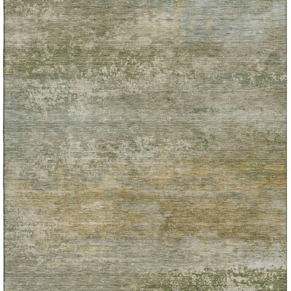 5' X 8' Beige And Copper Abstract Washable Area Rug With UV Protection
