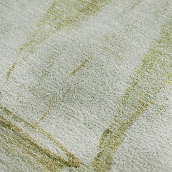 9' X 12' Green And Gold Nautical Washable Area Rug With UV Protection