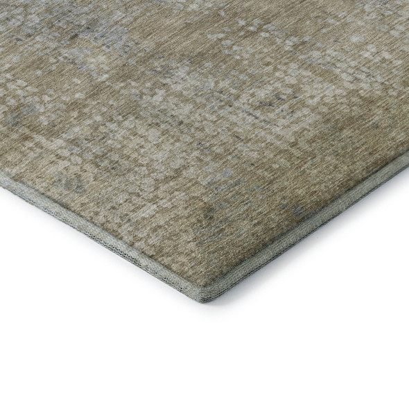 9' X 12' Beige And Gray Abstract Washable Area Rug With UV Protection