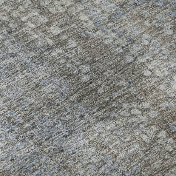 9' X 12' Taupe And Khaki Abstract Washable Area Rug With UV Protection