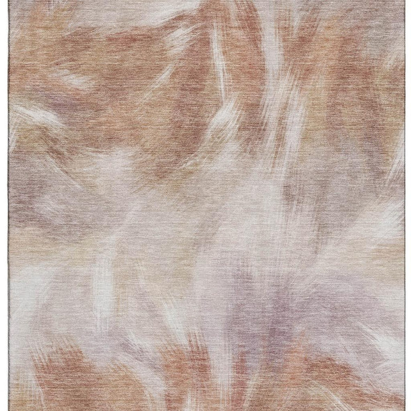 10' X 14' Copper And Ivory Abstract Washable Area Rug With UV Protection