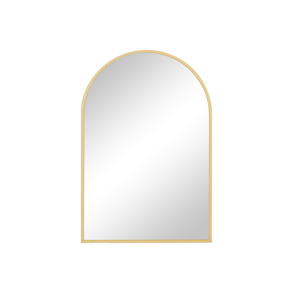 35" Gold Metal Arch Framed Accent Mirror