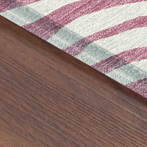 9' X 12' Pink And Ivory Zebra Print Washable Indoor Outdoor Area Rug