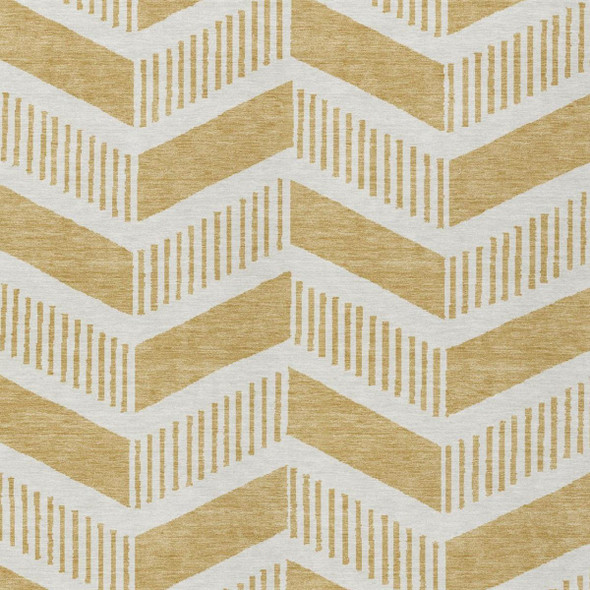 8' X 10' Gold And Linen Geometric Washable Indoor Outdoor Area Rug