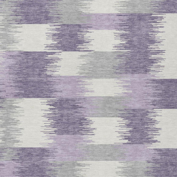 9' X 12' Lilac And Purple Geometric Washable Indoor Outdoor Area Rug