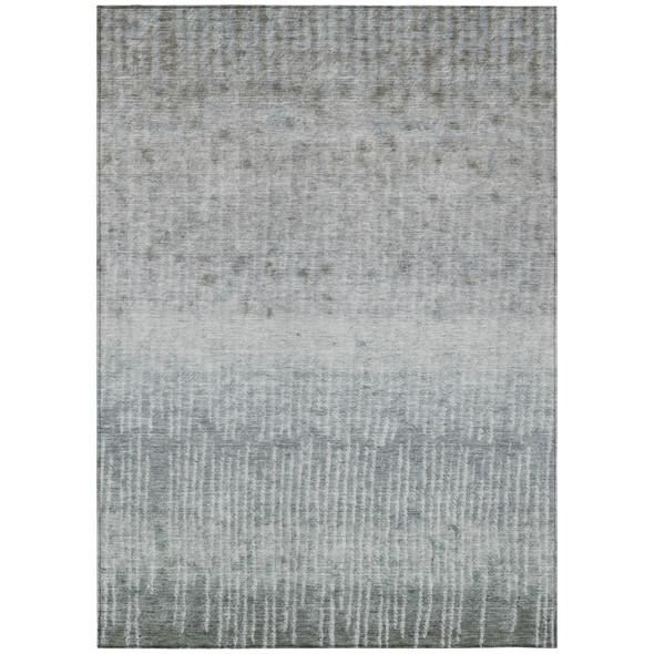 9' X 12' Sage And Green Abstract Washable Indoor Outdoor Area Rug