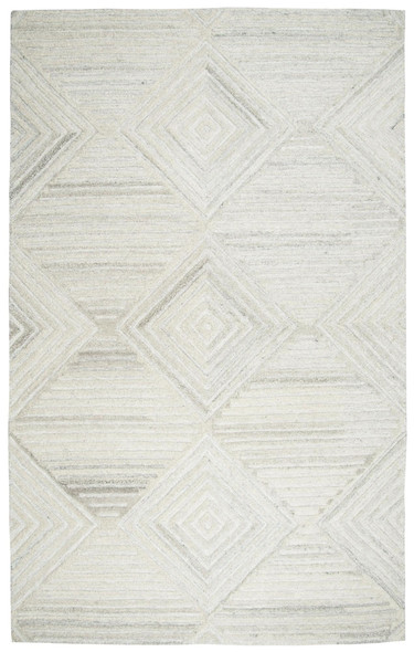 8' X 10' Ivory And Natural Wool Diamond Hand Tufted Area Rug