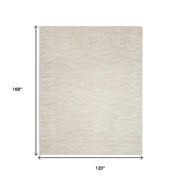 10' X 14' Beige And Ivory Indoor Outdoor Area Rug