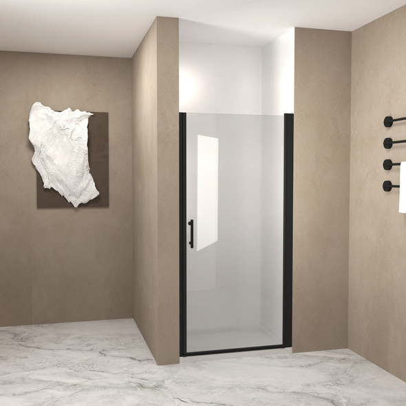 72" X 30" Black Glass Slab Door