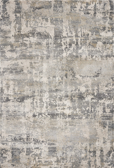 7' X 9' Gray And Tan Abstract Area Rug