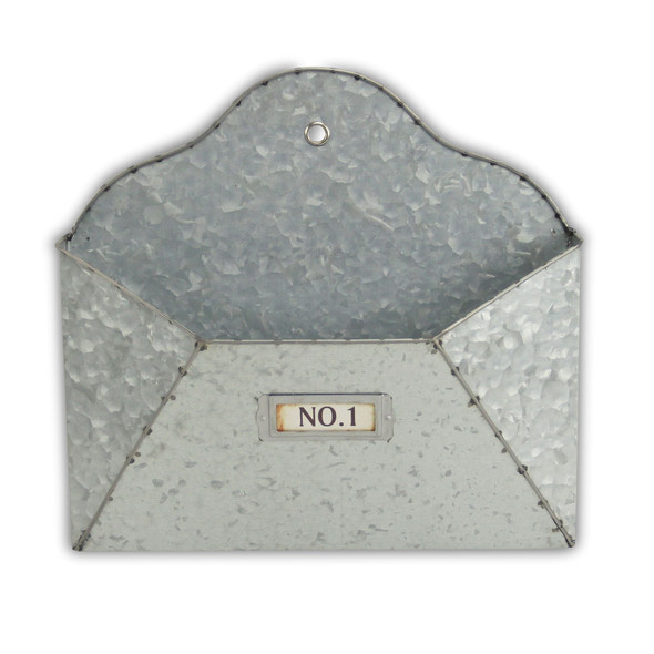 12" Gray Galvanized Metal Paper Organizer