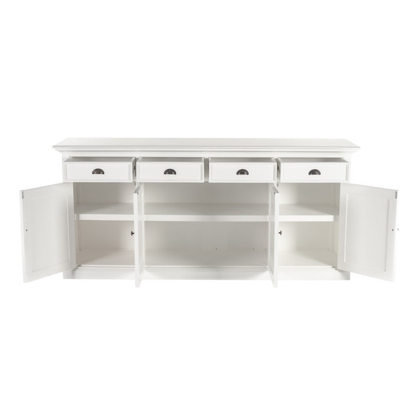 82" White Solid Wood Buffet Table