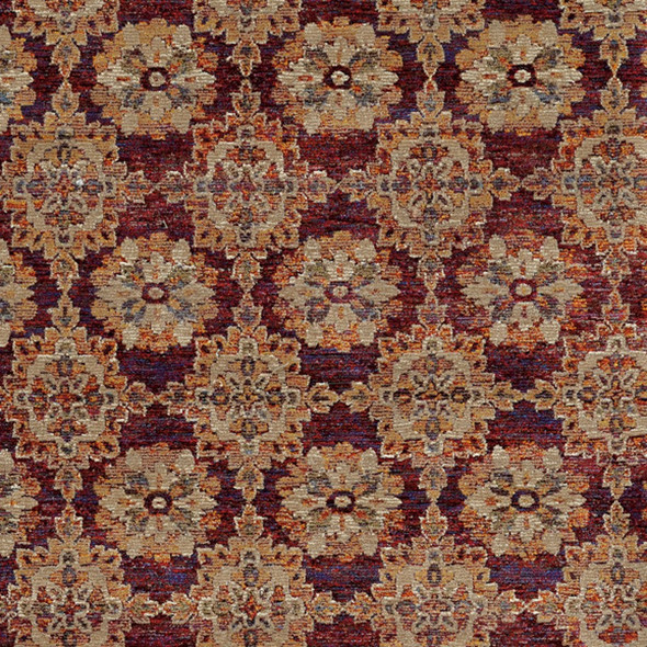 2' X 3' Red And Gold Oriental Area Rug