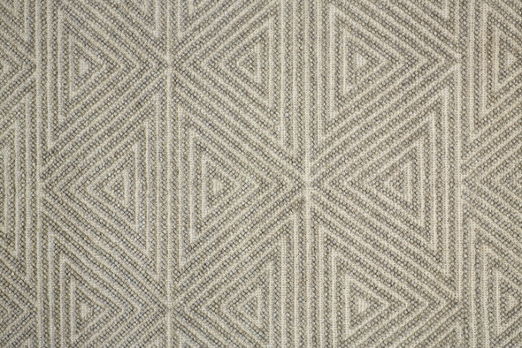 2' X 3' Tan And Ivory Wool Geometric Hand Woven Area Rug With Fringe