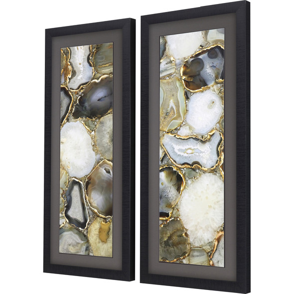 Set Of Two Agate Black Framed Print Wall Art