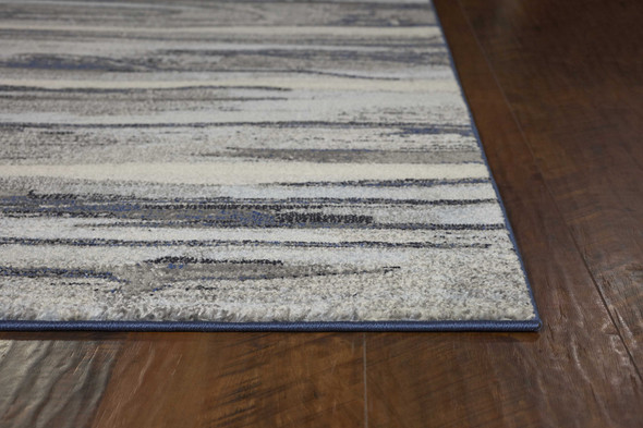 3' X 5' Gray Blue And Black Abstract Area Rug