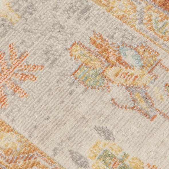 2' X 3' Blue and Orange Floral Stain Resistant Indoor Outdoor Area Rug