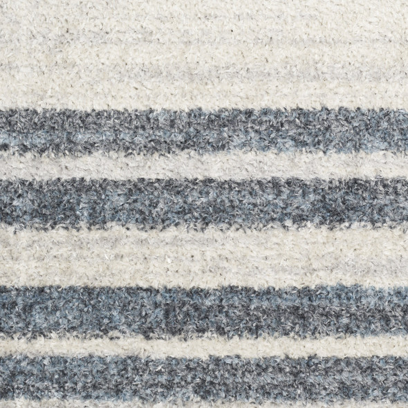8' X 10' Blue And Ivory Geometric Washable Area Rug
