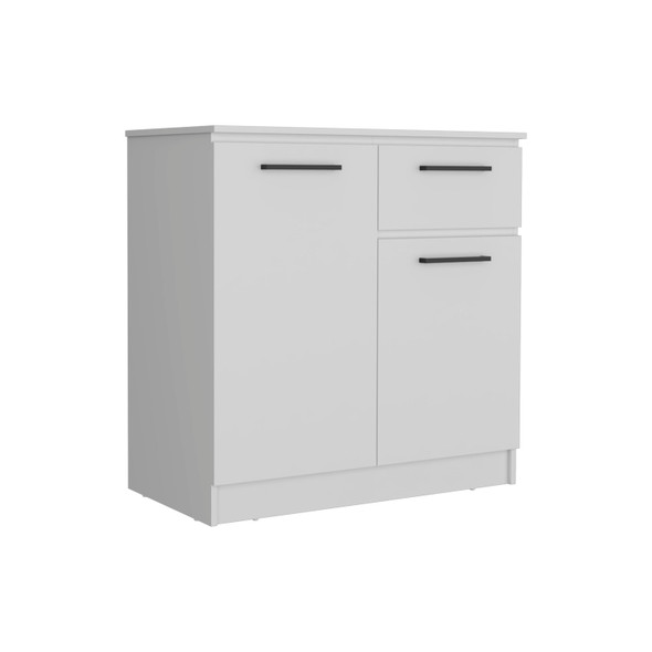36" White Wood Single Drawer Double Dresser